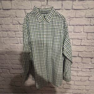 Green and White Checkered Men's Shirt / 3XT